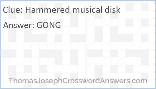 Hammered musical disk Answer