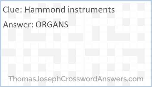 Hammond instruments Answer