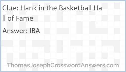 Hank in the Basketball Hall of Fame Answer