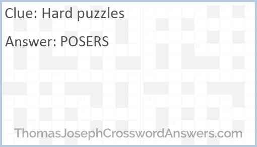 Hard puzzles Answer