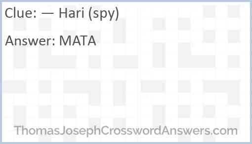— Hari (spy) Answer