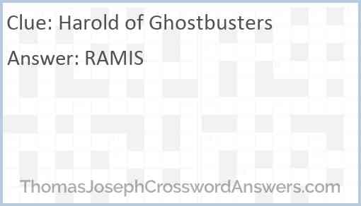 Harold of “Ghostbusters” Answer