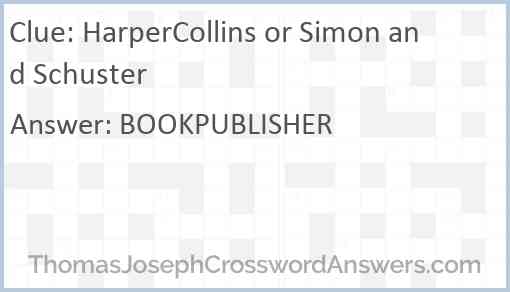 HarperCollins or Simon and Schuster Answer