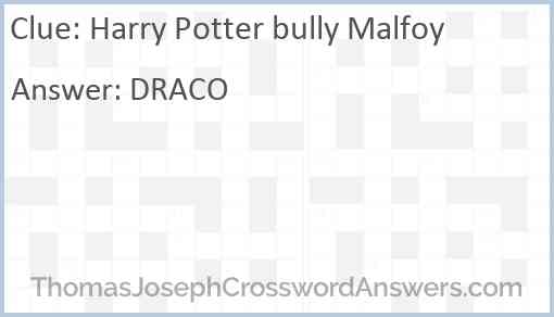 Harry Potter bully Malfoy Answer