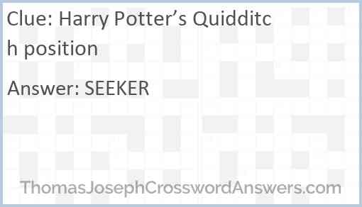 Harry Potter’s Quidditch position Answer