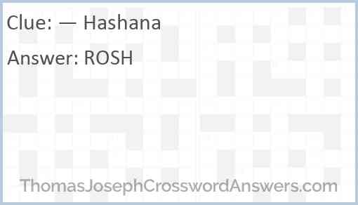 — Hashana Answer