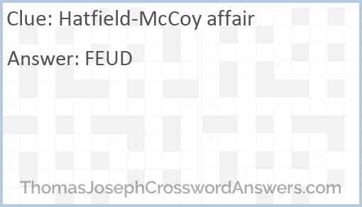 Hatfield-McCoy affair Answer
