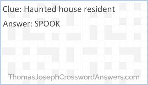 Haunted house resident Answer