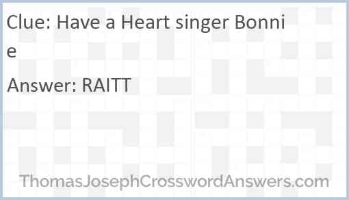 Have a Heart singer Bonnie Answer