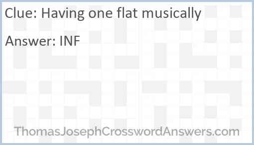 Having one flat musically Answer