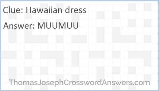 Hawaiian dress Answer