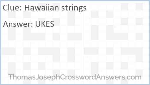 Hawaiian strings Answer