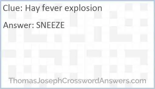 Hay fever explosion Answer