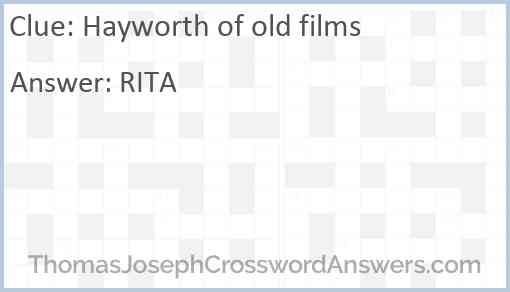 Hayworth of old films Answer