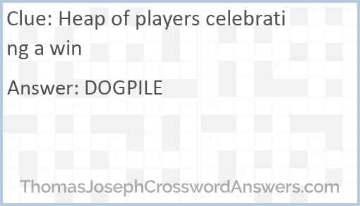 Heap of players celebrating a win Answer