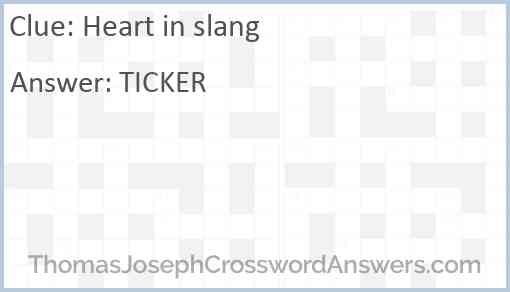 Heart in slang Answer