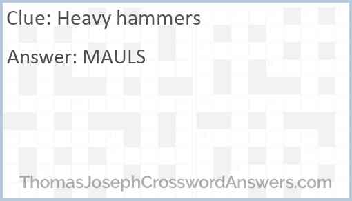 Heavy hammers Answer