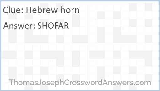 Hebrew horn Answer
