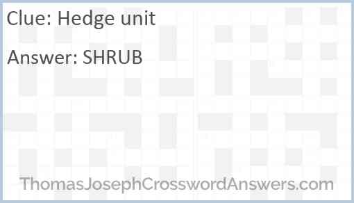 Hedge unit Answer