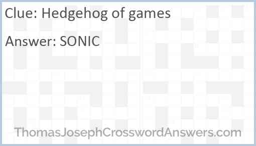 Hedgehog of games Answer