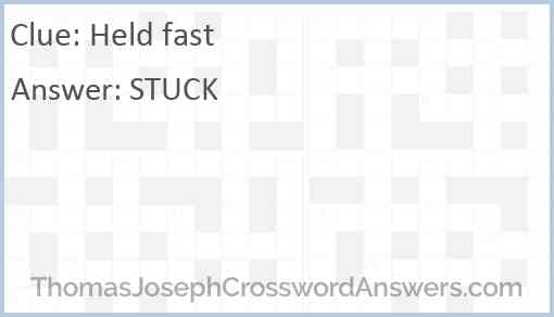 Held fast Answer
