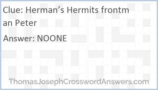 Herman’s Hermits frontman Peter Answer