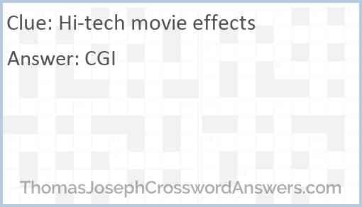 Hi-tech movie effects Answer