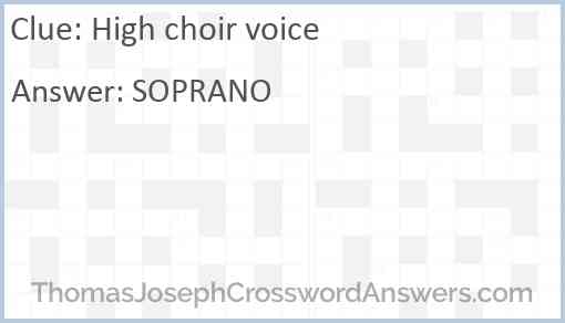 High choir voice Answer