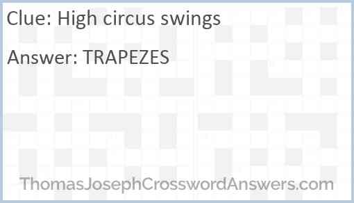 High circus swings Answer