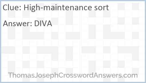 High-maintenance sort Answer