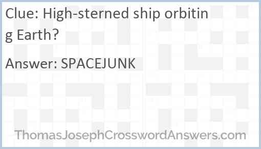 High-sterned ship orbiting Earth? Answer