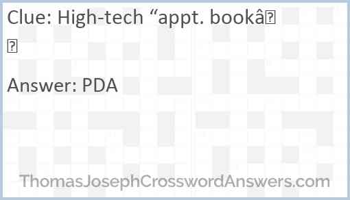 High-tech “appt. book” Answer