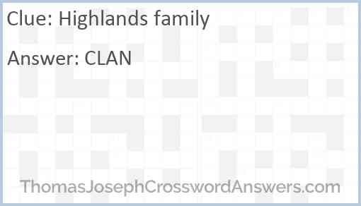 Highlands family Answer