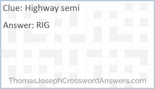 Highway semi Answer