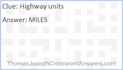 Highway units Answer
