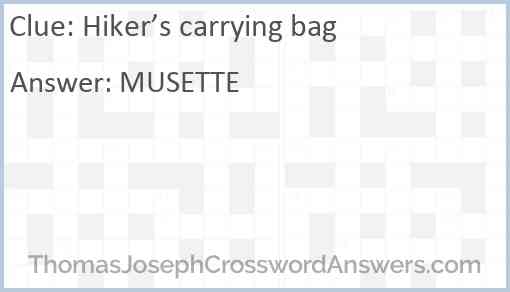 Hiker’s carrying bag Answer