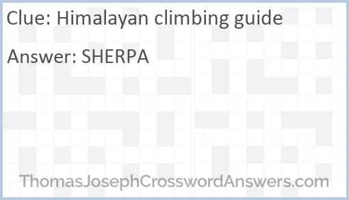 Himalayan climbing guide Answer