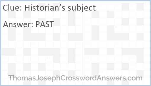 Historian’s subject Answer
