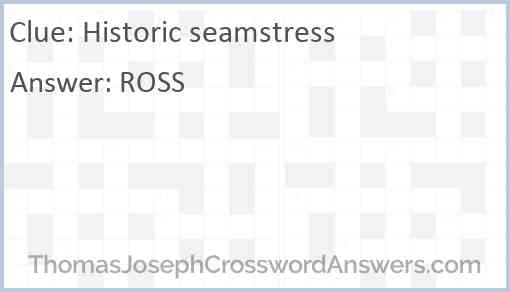 Historic seamstress Answer