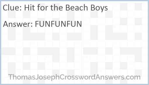 Hit for the Beach Boys Answer