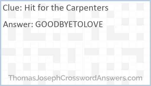 Hit for the Carpenters Answer