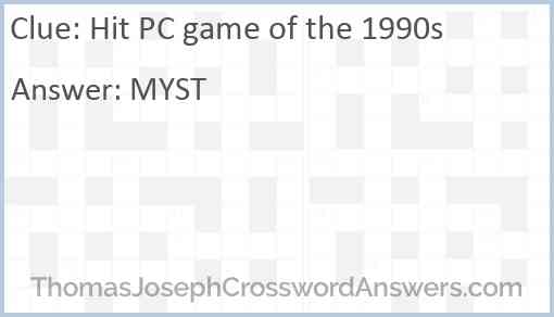 Hit PC game of the 1990s Answer