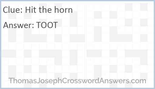 Hit the horn Answer