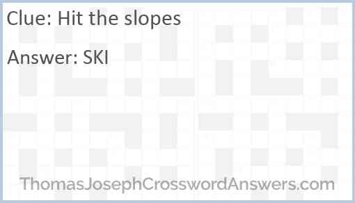 Hit the slopes Answer