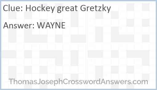 Hockey great Gretzky Answer