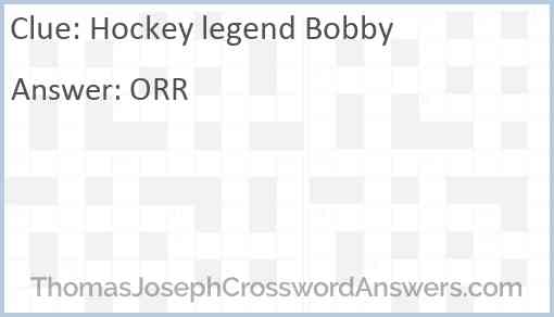 Hockey legend Bobby Answer