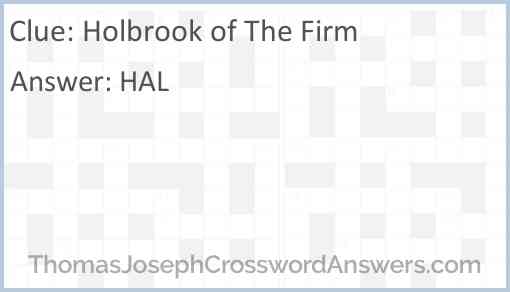 Holbrook of “The Firm” Answer