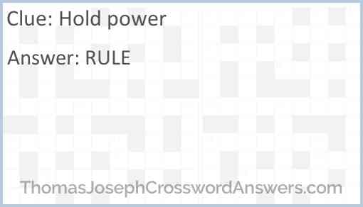 Hold power Answer