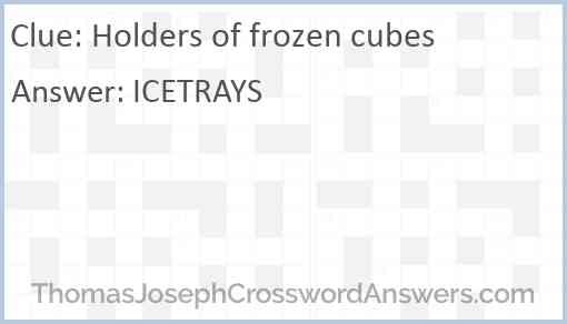 Holders of frozen cubes Answer