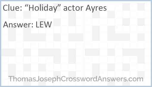“Holiday” actor Ayres Answer